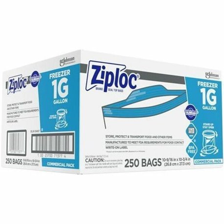 Ziploc Grip n' Seal Freezer Bags - Large Size - 1 gal Capacity - 10.56" Width x 10.75" Length - Zipper Closure - Textured - Clea