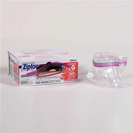 Ziploc� Gallon Storage Bags - Large Size - 1 gal Capacity - 10.50" Width - 1.75 mil (44 Micron) Thickness - Zipper Closure - Tex