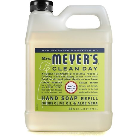 Mrs. Meyer's Clean Day Hand Soap Refill - Lemon Verbena ScentFor - 33 fl oz (975.9 mL) - Dirt Remover, Grime Remover - Hand - Ye