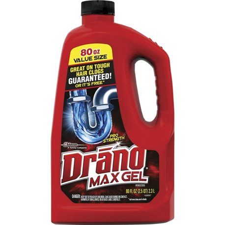 Drano Max Gel Clog Remover - Ready-To-Use Gel - 80 fl oz (2.5 quart) - 1 Each - Yellow