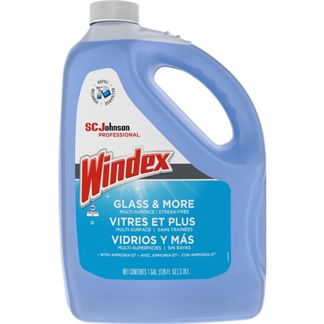 Windex Glass Cleaner with Ammonia-D - 128 fl oz (4 quart) - 1 Each - Non-streaking, Phosphate-free - Blue