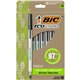 BIC Ecolutions Round Stic Ball Point Pen - Medium Pen Point - 1 mm Pen Point Size - Black - Semi-transparent Barrel - 10 / Pack