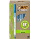 BIC Ecolutions Round Stic Ball Point Pen - 1 mm Pen Point Size - Blue - Semi Clear Barrel - 50 Pack