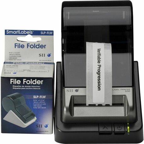 Seiko SLP-FLB White/Blue File Folder Labels - Designed perfectly for labeling folders/assets in an Business, Healthcare facility