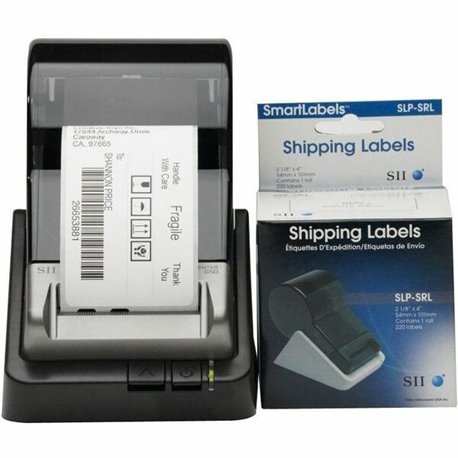 Seiko SmartLabel SLP-SRL Shipping Label - 2 1/8" Width x 4" Length - Permanent Adhesive - Rectangle - Direct Thermal - White - P