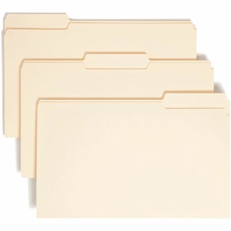 Smead 1/3 Tab Cut Legal Recycled Top Tab File Folder - 8 1/2" x 14" - 3/4" Expansion - Top Tab Location - Assorted Position Tab 