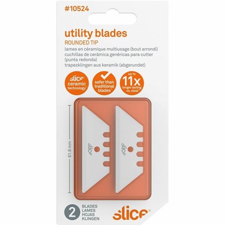 Slice Replacement Ceramic Utility Blades - 2.40" Length - Non-conductive, Non-magnetic, Rust Resistant, Reversible, Non-sparking