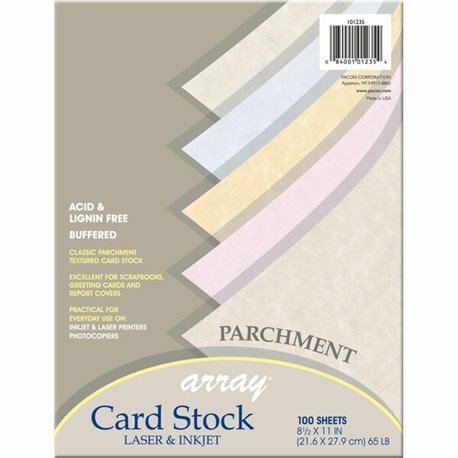 Pacon Parchment Cardstock - Assorted - Letter - 8 1/2" x 11" - 65 lb Basis Weight - 100 / Pack - Sustainable Forestry Initiative