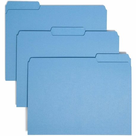 Smead 1/3 Tab Cut Letter Recycled Top Tab File Folder - 8 1/2" x 11" - 3/4" Expansion - Top Tab Location - Assorted Position Tab