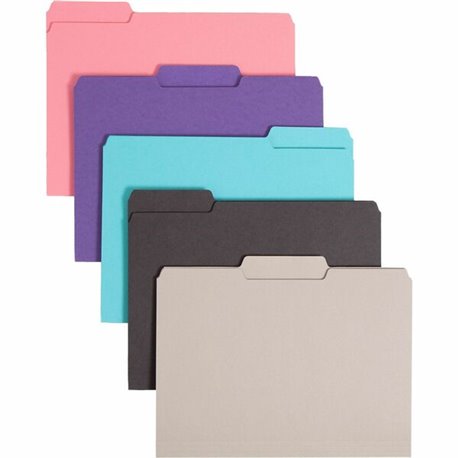 Smead Interior Folders - Letter - 8 1/2" x 11" Sheet Size - 3/4" Expansion - 1/3 Tab Cut - Assorted Position Tab Location - 11 p