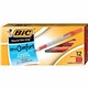 BIC Round Stic Grip Ballpoint Pen - Medium Pen Point - Red - Frost Barrel - 1 Dozen