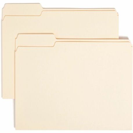 Smead 1/3 Tab Cut Letter Recycled Top Tab File Folder - 8 1/2" x 11" - 3/4" Expansion - Top Tab Location - Left Tab Position - M