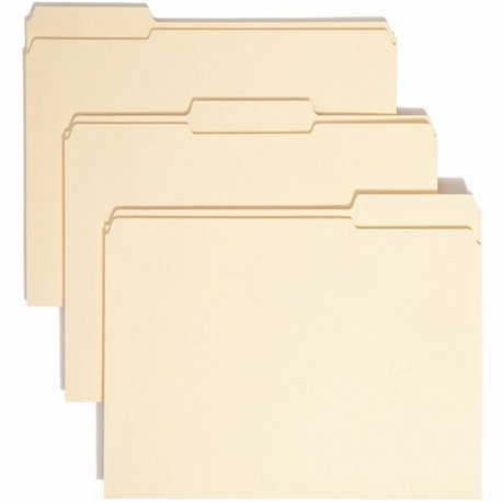 Smead 1/3 Tab Cut Letter Recycled Top Tab File Folder - 8 1/2" x 11" - Top Tab Location - Assorted Position Tab Position - Manil