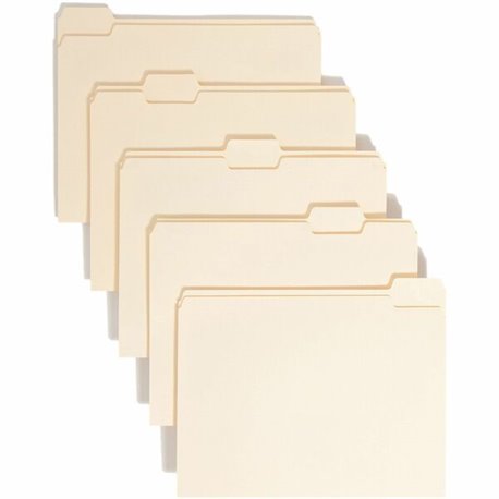 Smead 1/5 Tab Cut Letter Recycled Top Tab File Folder - 8 1/2" x 11" - 3/4" Expansion - Top Tab Location - Assorted Position Tab