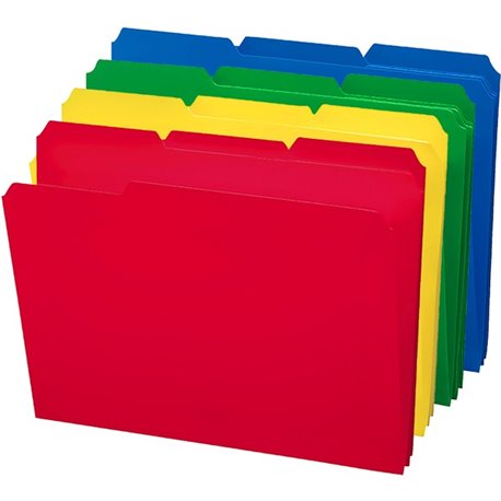 Smead 1/3 Tab Cut Letter Top Tab File Folder - 8 1/2" x 11" - 3/4" Expansion - Top Tab Location - Assorted Position Tab Position