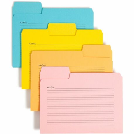 Smead SuperTab 1/3 Tab Cut Letter Recycled Top Tab File Folder - 8 1/2" x 11" - Top Tab Location - Assorted Position Tab Positio