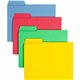 Smead SuperTab 1/3 Tab Cut Letter Recycled Top Tab File Folder - 8 1/2" x 11" - 3 Internal Pocket(s) - Blue, Red, Green, Yellow 