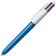 BIC 4-Color Retractable Pen - Medium Pen Point - Refillable - Retractable - Multi, Black, Red, Green - Blue, White Barrel - 1 Ea