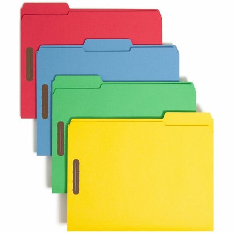 Smead Colored 1/3 Tab Cut Letter Recycled Fastener Folder - 8 1/2" x 11" - 3/4" Expansion - 2 x 2K Fastener(s) - 2" Fastener Cap