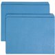 Smead Straight Tab Cut Letter Recycled Top Tab File Folder - 8 1/2" x 11" - 3/4" Expansion - Blue - 10% Recycled - 100 / Box