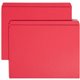 Smead Colored Straight Tab Cut Letter Recycled Top Tab File Folder - 8 1/2" x 11" - 3/4" Expansion - Red - 10% Recycled - 100 / 