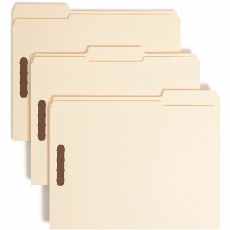 Smead 1/3 Tab Cut Letter Recycled Fastener Folder - 8 1/2" x 11" - 3/4" Expansion - 2 x 2K Fastener(s) - 2" Fastener Capacity fo