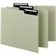 Smead Filing Guides with Blank Tab - Blank Assorted Tab(s) - Letter - Gray Pressboard, Green Divider - Metal Tab(s) - Recycled -