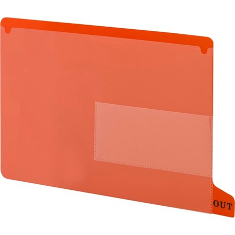 Smead End Tab Out Guides - Printed Bottom Tab(s) - Message - OUT - Letter - Red Poly Tab(s) - 25 / Box
