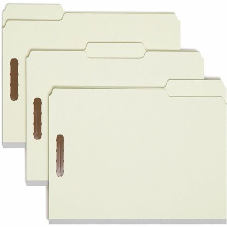 Smead 1/3 Tab Cut Letter Recycled Fastener Folder - 8 1/2" x 11" - 1" Expansion - 2 x 2K Fastener(s) - 2" Fastener Capacity for 