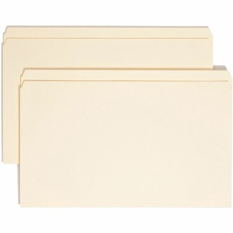 Smead Straight Tab Cut Legal Recycled Top Tab File Folder - 8 1/2" x 14" - 3/4" Expansion - Manila - Manila - 10% Recycled - 100