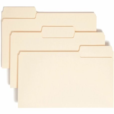 Smead SuperTab 1/3 Tab Cut Legal Recycled Top Tab File Folder - 8 1/2" x 14" - 3/4" Expansion - Top Tab Location - Assorted Posi