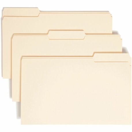 Smead 1/3 Tab Cut Legal Recycled Top Tab File Folder - 8 1/2" x 14" - 3/4" Expansion - Top Tab Location - Assorted Position Tab 