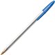 BIC Classic Cristal Ballpoint Pens - Medium Pen Point - Blue - Clear Barrel - Metal Tip - 1 Dozen