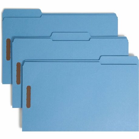 Smead Colored 1/3 Tab Cut Legal Recycled Fastener Folder - 8 1/2" x 14" - 3/4" Expansion - 2 x 2K Fastener(s) - 2" Fastener Capa