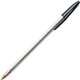 BIC Classic Cristal Ballpoint Pens - Medium Pen Point - Black - Clear Barrel - Metal Tip - 1 Dozen