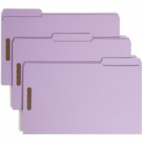 Smead 1/3 Tab Cut Legal Recycled Fastener Folder - 8 1/2" x 14" - 2 Fastener(s) - Top Tab Location - Assorted Position Tab Posit