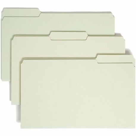 Smead 1/3 Tab Cut Legal Recycled Top Tab File Folder - 8 1/2" x 14" - 1" Expansion - Top Tab Location - Assorted Position Tab Po