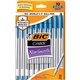 BIC Cristal Ballpoint Stick Pens - Medium Pen Point - Blue - Clear Barrel - 10 / Pack