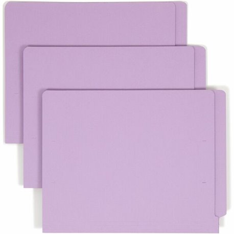 Smead Shelf-Master Straight Tab Cut Letter Recycled End Tab File Folder - 8 1/2" x 11" - 3/4" Expansion - Lavender - 10% Recycle