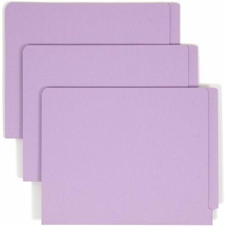 Smead Straight Tab Cut Letter Recycled Fastener Folder - 8 1/2" x 11" - 2 x 2B Fastener(s) - 2" Fastener Capacity - Lavender - 1