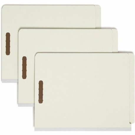 Smead Letter Recycled Classification Folder - 8 1/2" x 11" - 2" Expansion - 6 x 2K Fastener(s) - 2 Divider(s) - Pressboard - Gra