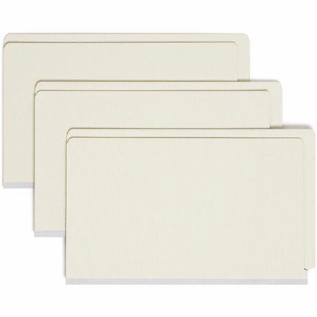 Smead Straight Tab Cut Legal Recycled Top Tab File Folder - 8 1/2" x 14" - 2" Expansion - Pressboard - Gray, Green - 100% Recycl