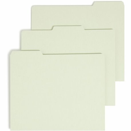 Smead Filing Guides with Blank Tab - Blank Assorted Tab(s) - Letter - Gray Pressboard, Green Tab(s) - Recycled - 100 / Box