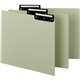 Smead Filing Guides with Blank Tab - Blank Assorted Tab(s) - Letter - Gray Pressboard, Green Divider - Metal Tab(s) - Recycled -