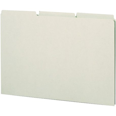 Smead Filing Guides with Blank Tab - Blank Assorted Tab(s) - Legal - Gray Pressboard, Green Tab(s) - Recycled - 50 / Box