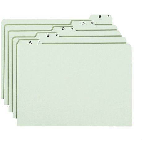 Smead 1/5 Tab Cut Legal Recycled Top Tab File Folder - 8 1/2" x 14" - Top Tab Location - Assorted Position Tab Position - Pressb