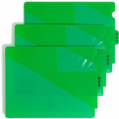 Smead End Tab Poly Out Guides - Printed Center Tab(s) - Message - OUT - Green Poly Divider - Green Poly Tab(s) - 5 / Carton