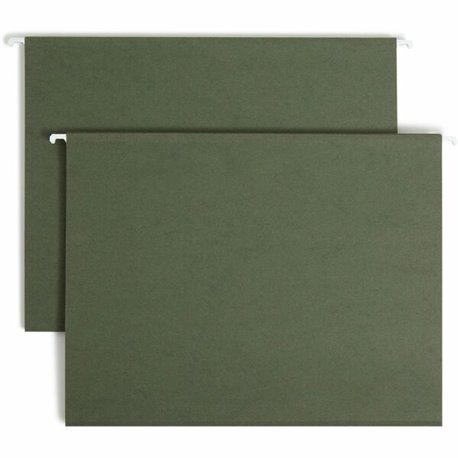 Smead Letter Recycled Hanging Folder - 8 1/2" x 11" - 2" Expansion - Vinyl - Standard Green - 10% Recycled - 25 / Box