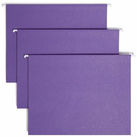 Smead 1/3 Tab Cut Letter Recycled Hanging Folder - 8 1/2" x 11" - Top Tab Location - Assorted Position Tab Position - Poly - Pur