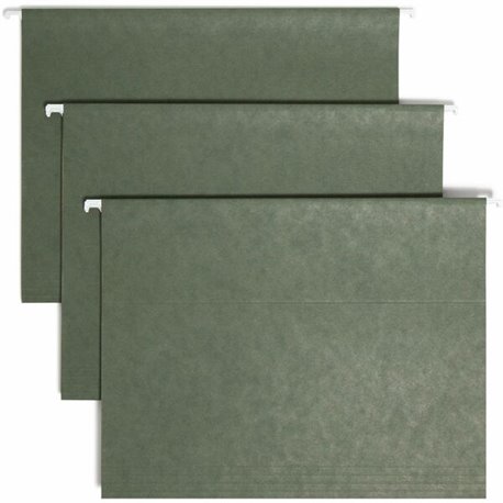 Smead TUFF 1/3 Tab Cut Letter Recycled Hanging Folder - 8 1/2" x 11" - Top Tab Location - Assorted Position Tab Position - Stand